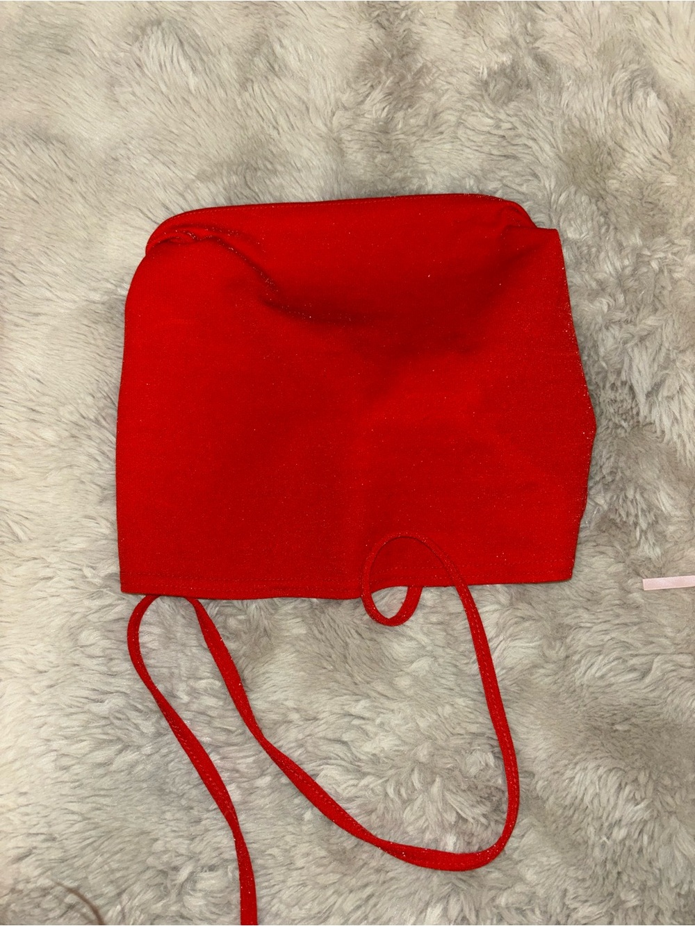 Red sparkly tube top